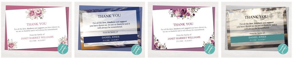 Thank you card templates for funeral guests