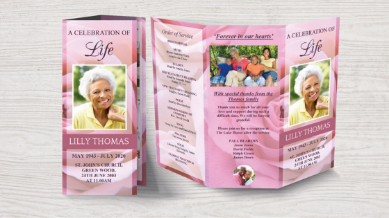 Trifold Funeral Program Template for Word