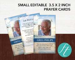 Beach Funeral Prayer Card