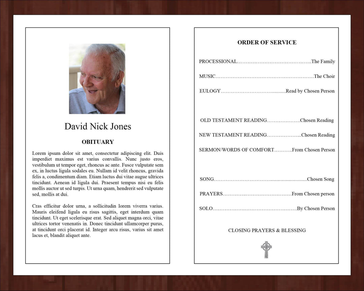 4 Page Catholic Cross Funeral Program Template Funeral Templates