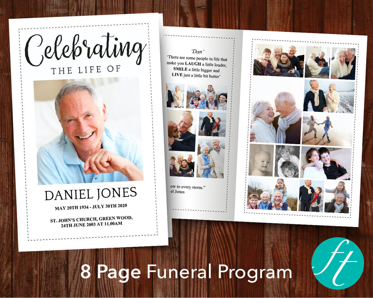 8 Page Classic Funeral Program Template Funeral Templates