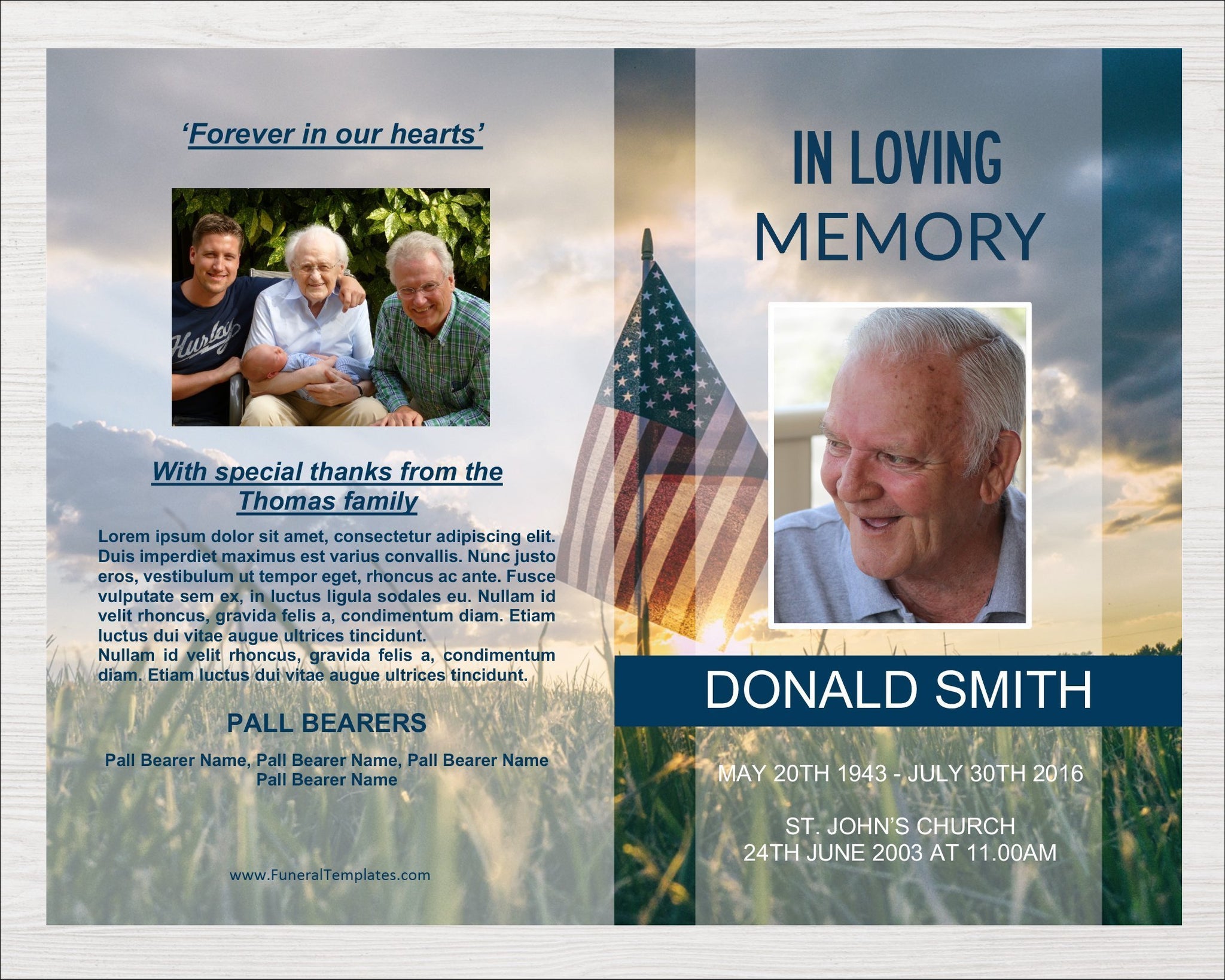 Military Funeral Program Template All in one Photos