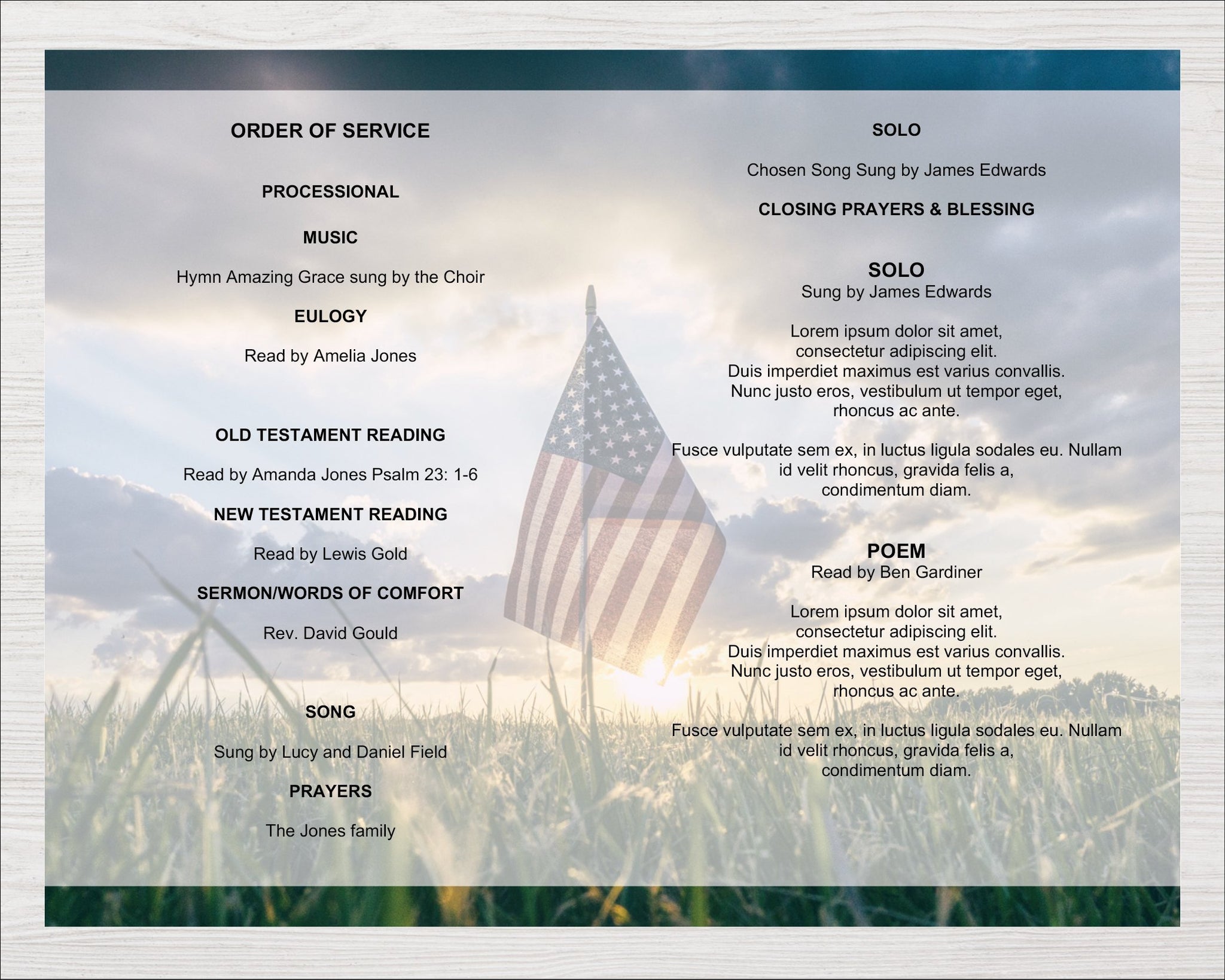 free download military funeral program template microsoft word