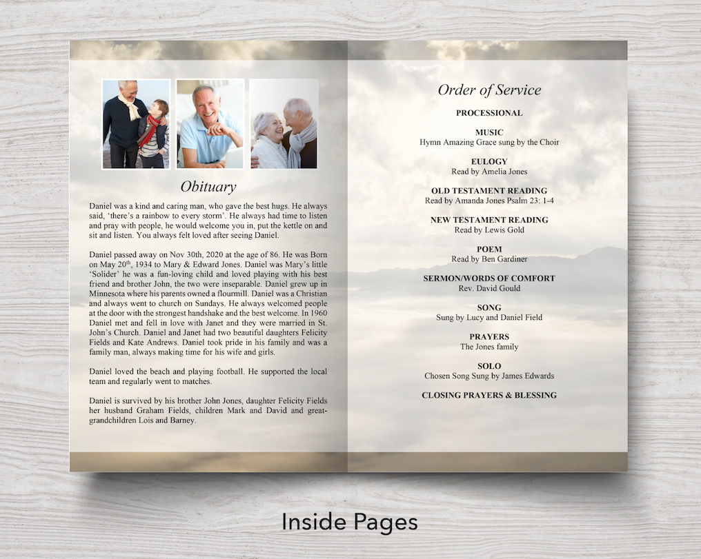 8 Page Funeral Program Template