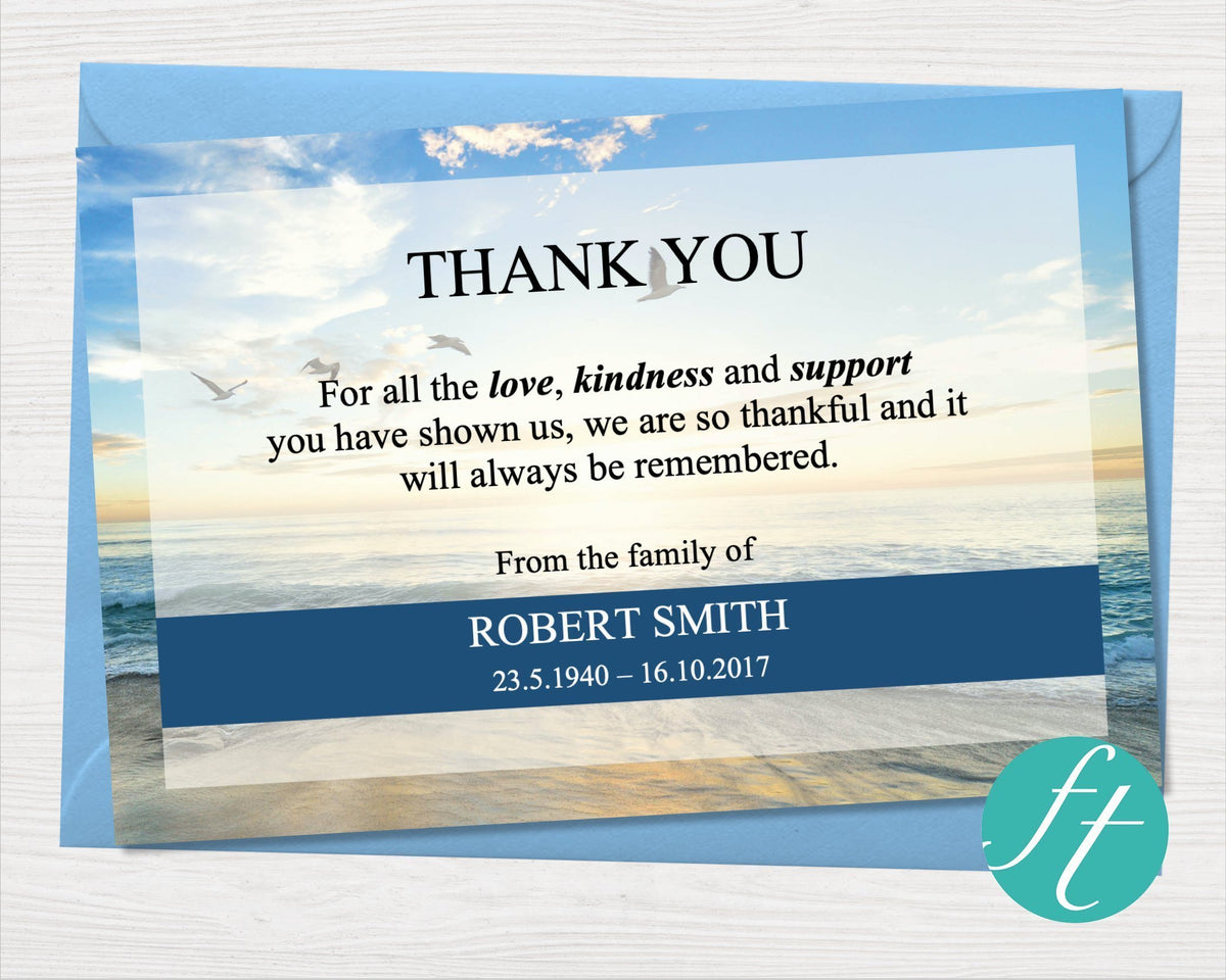 Thank You Card For Funeral Template