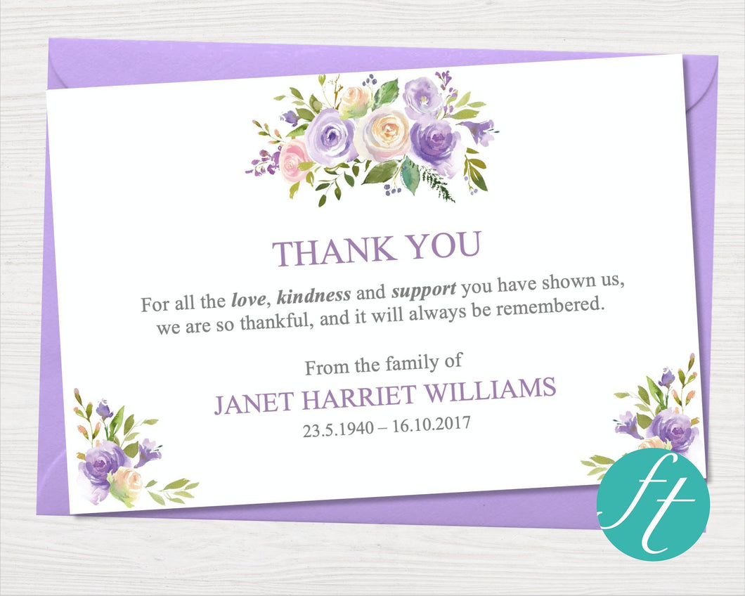 Examples Of Thank You Cards For Funeral