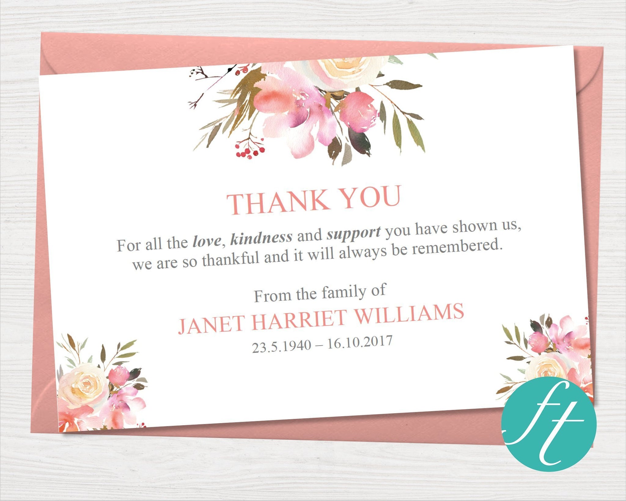 What To Write For Thank You For Funeral Flowers