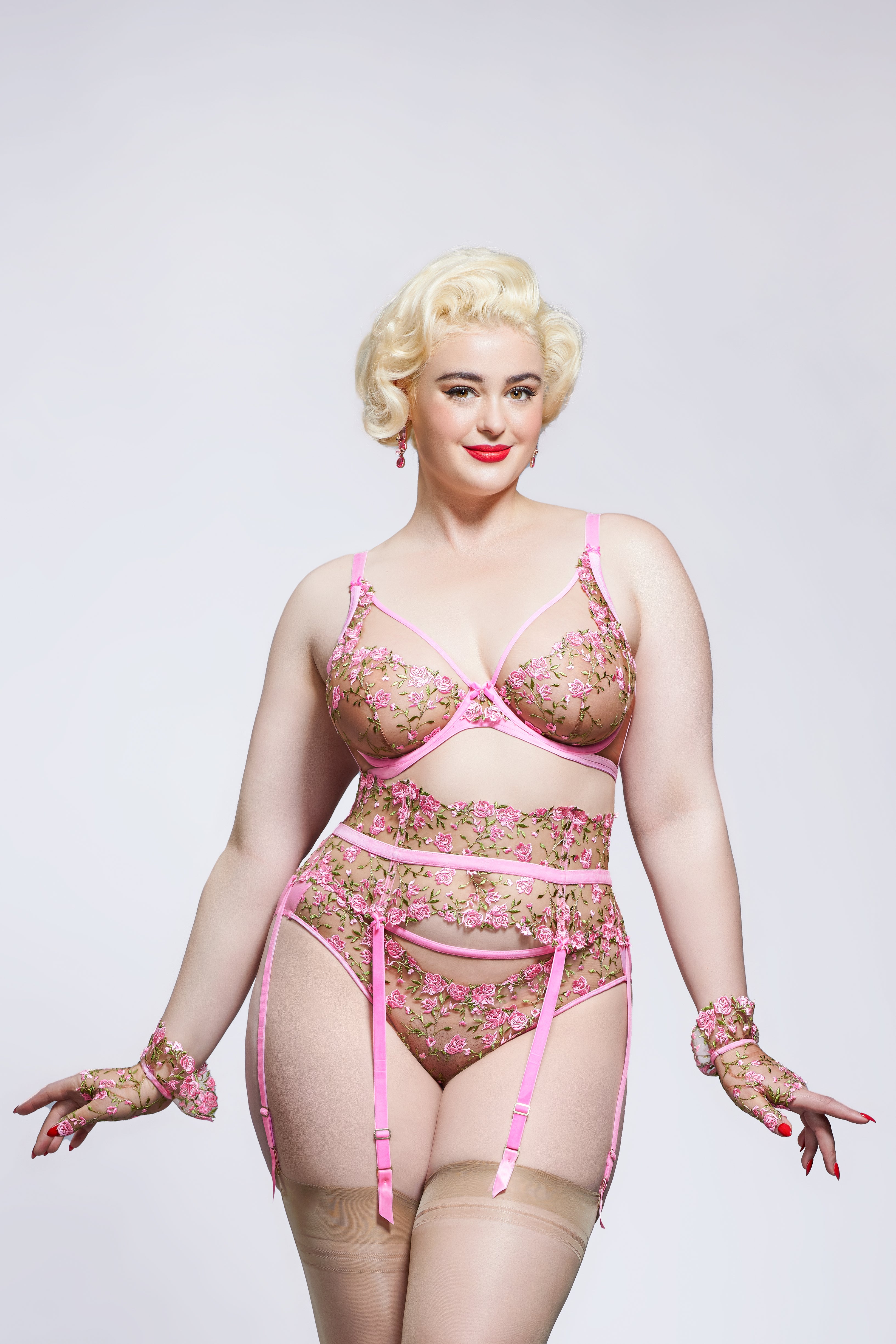 Rosewyn Six Strap Suspender Belt By Dita Von Teese Lingerie - sizes XS-4X