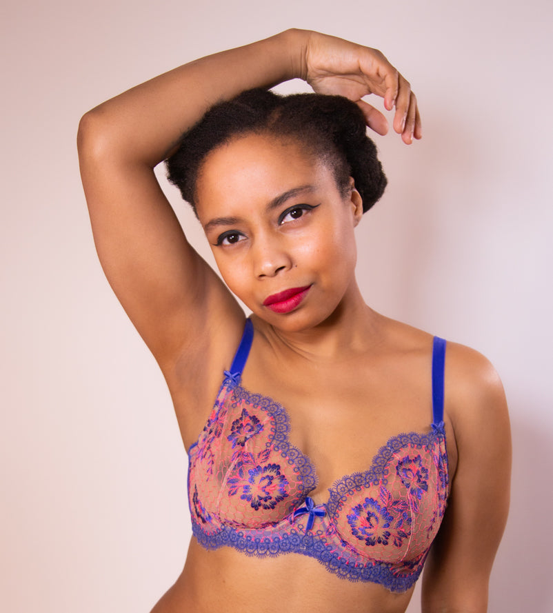 Evelina Bra In Cobalt + Coral By Dita Von Teese - 32-36 B-E