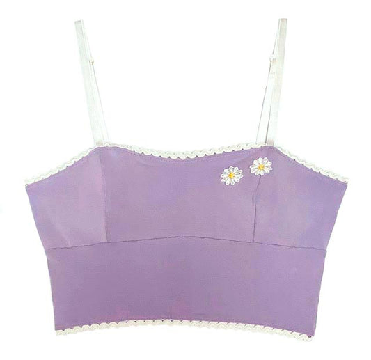 Daisies Lilac Bamboo Longline Bralette - Made in Canada - Gigi's – Gigi's  House Of Frills
