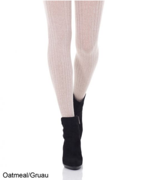 White U Cable Wool Tights, Women