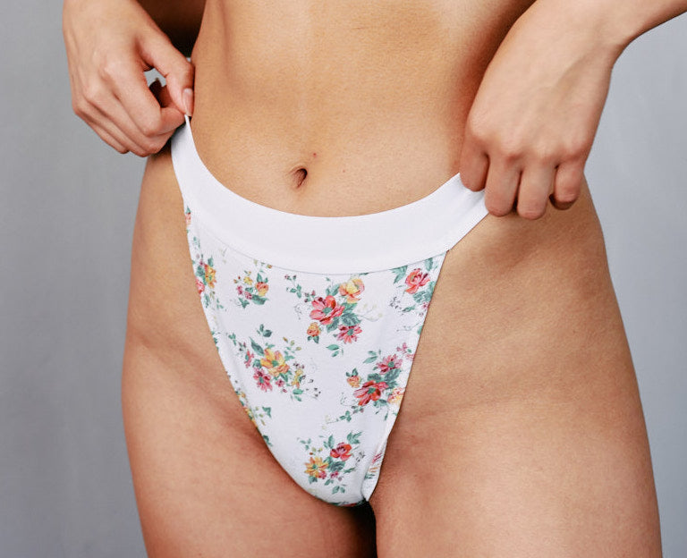 Vintage Floral Cotton Thong By Kilo Brava -XXL + XXXL