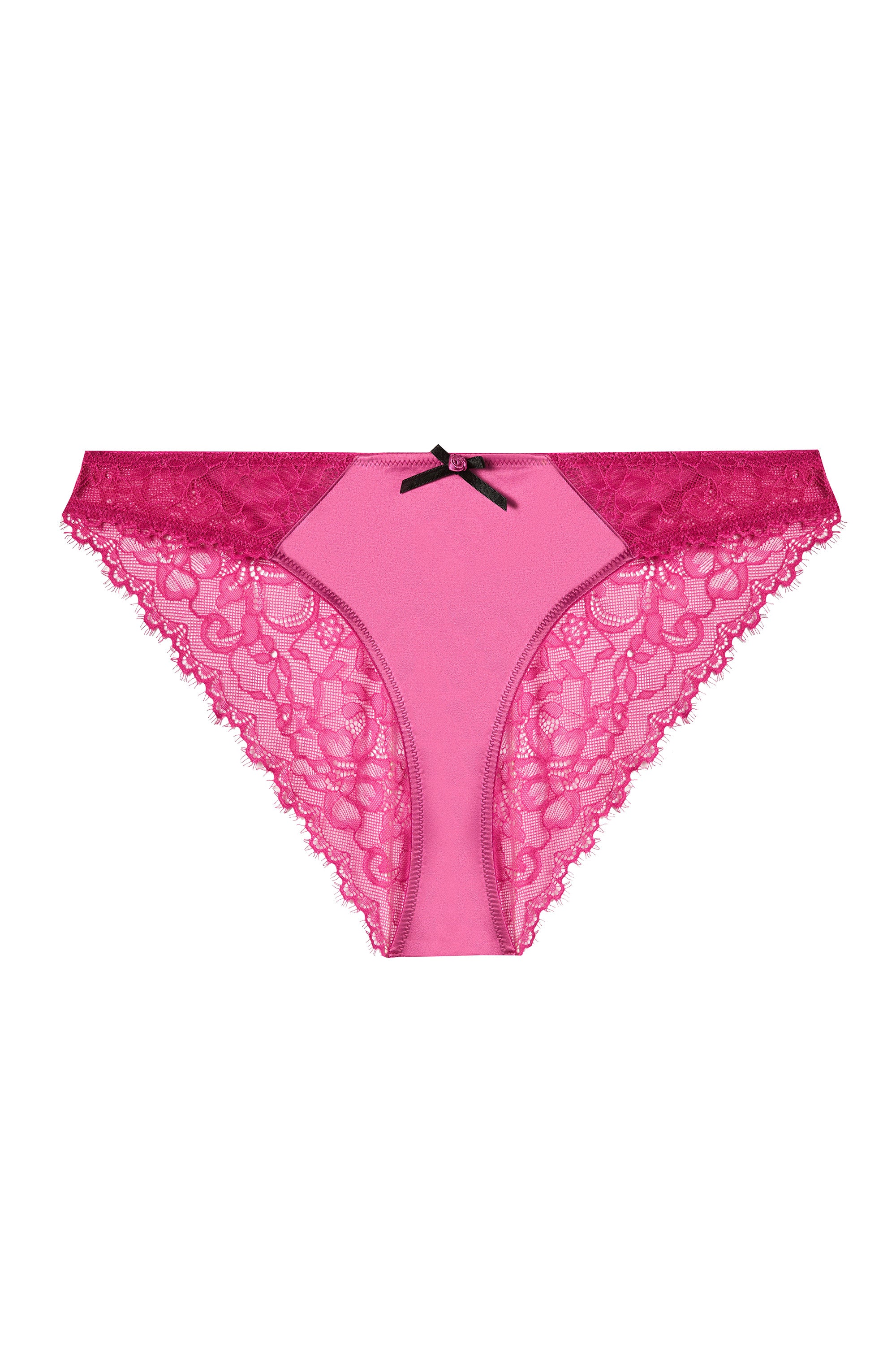 Rosalyn Magenta Satin and Lace Brazilian Brief - sizes 4-16