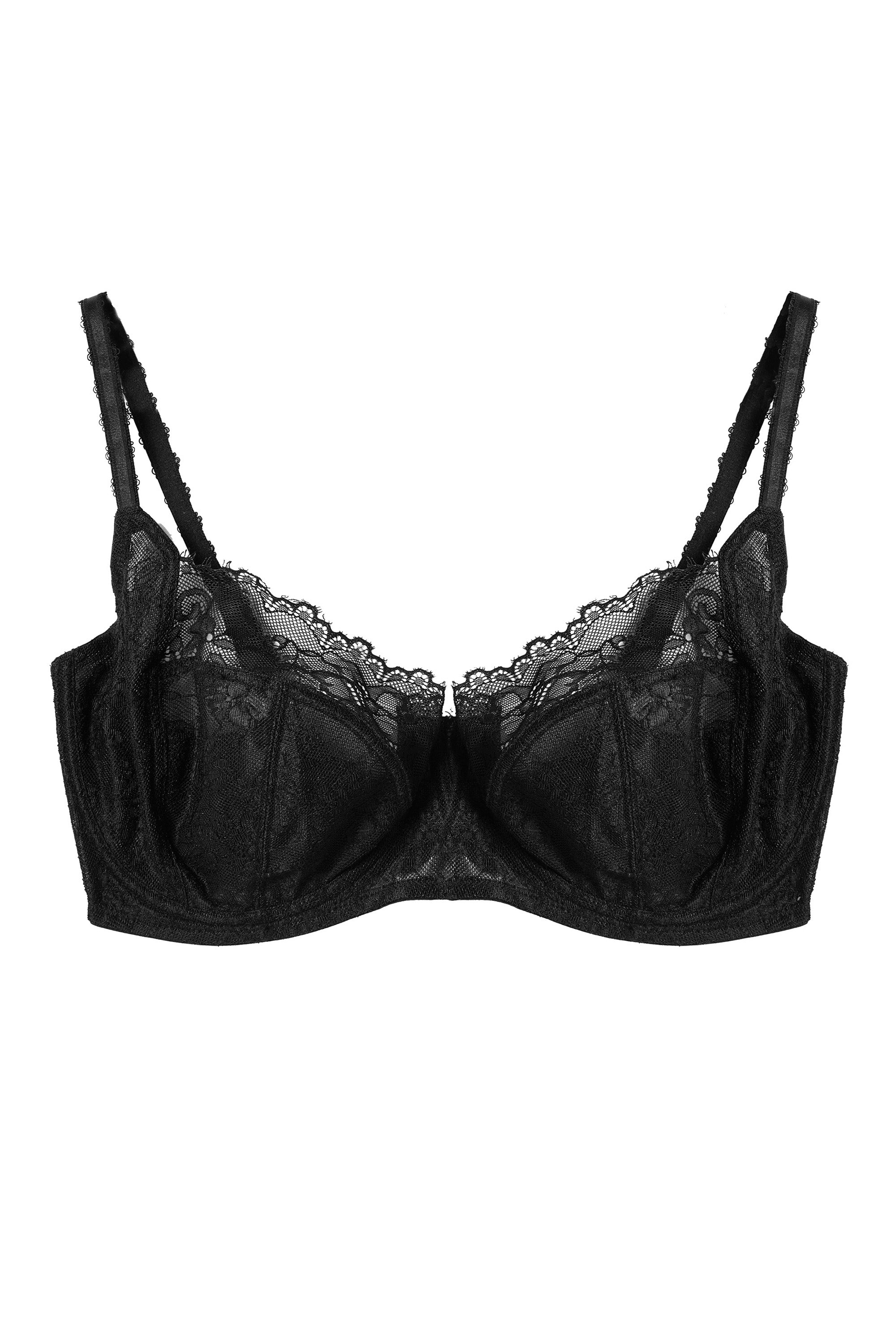 Rosalyn Black Lace Bra - 32-40 bands and D-H cups (UK size)