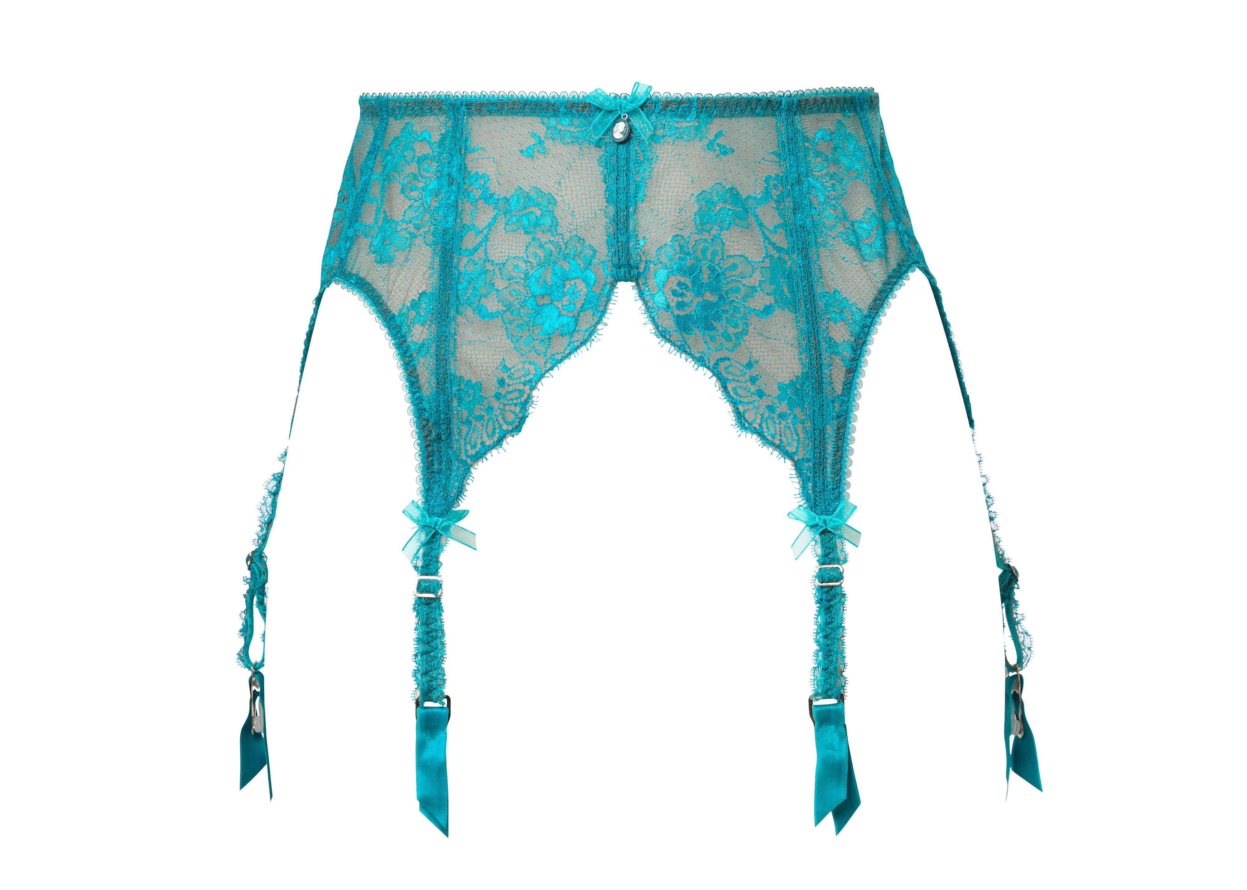 Savoir Faire Six Strap Belt In Turquoise By Dita Von Teese - S, 2X + 3X