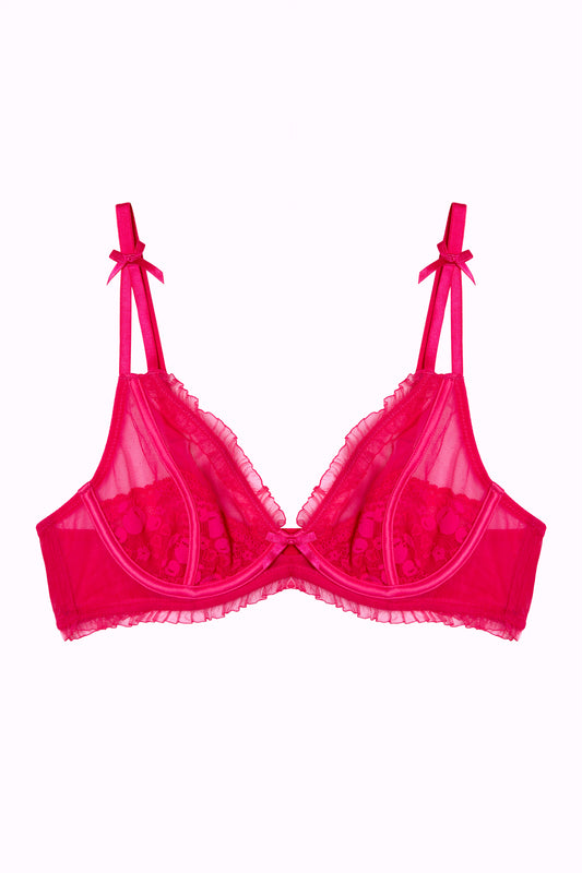 Mindsart FRONT OPEN RED COLOR BRA (SIZE:32, CUP:B) RED-GY89 Women