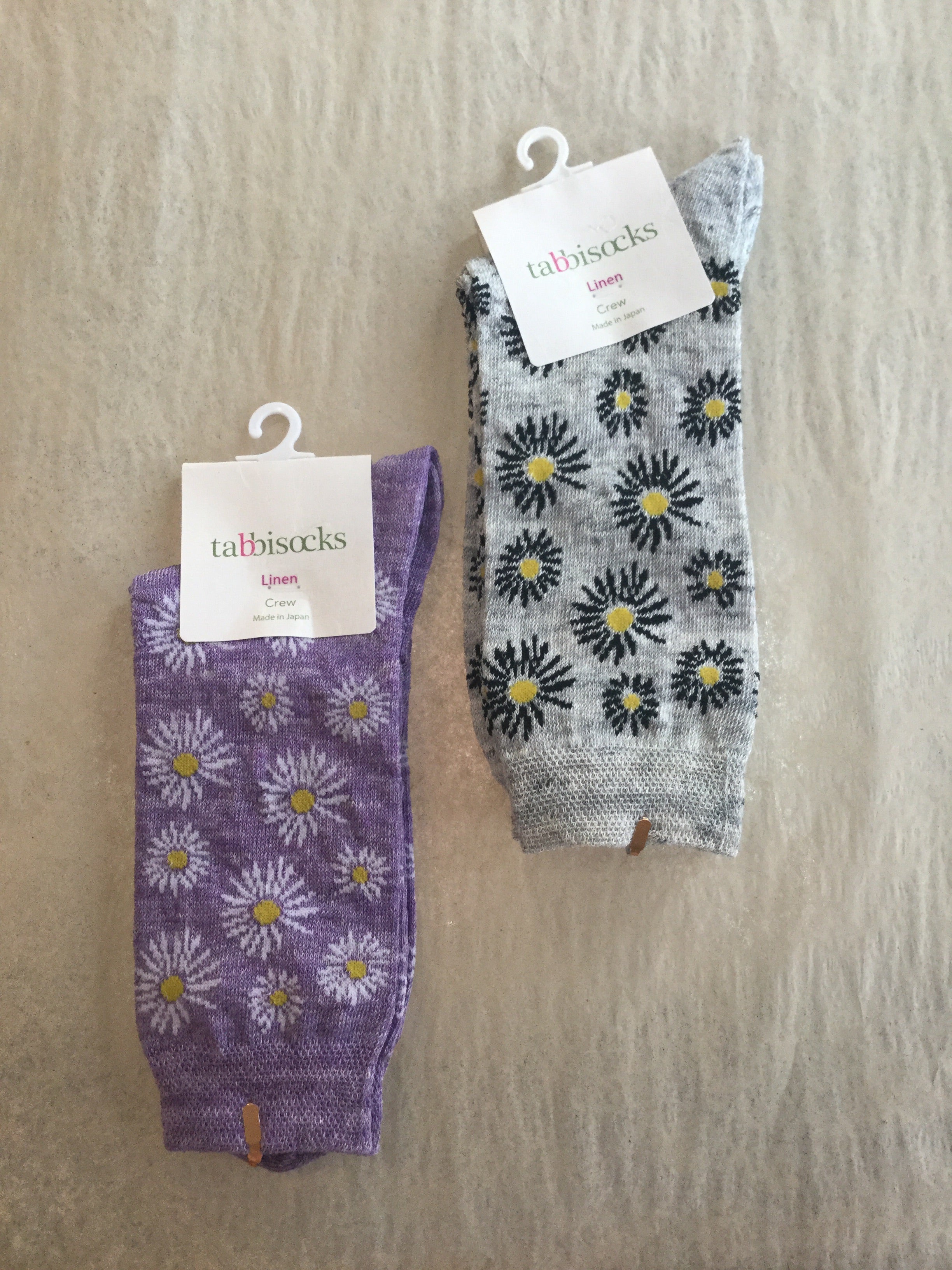 Linen Daisy Crew Socks