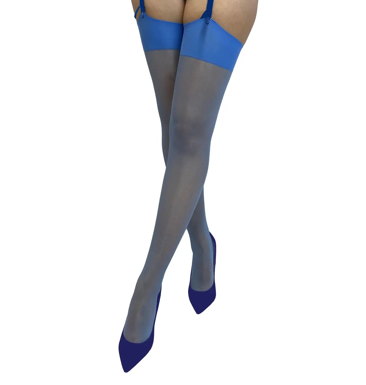 Seamless Shine Stockings in Blue