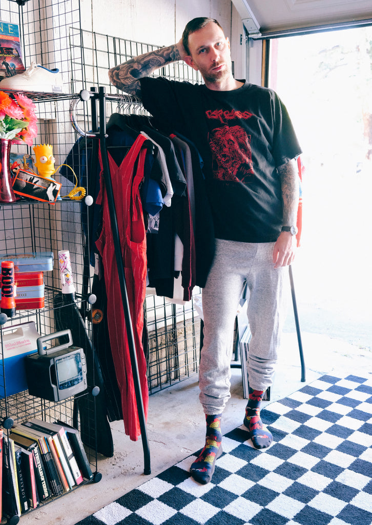 Patrick Rood in his shop styling the Polly Crew.