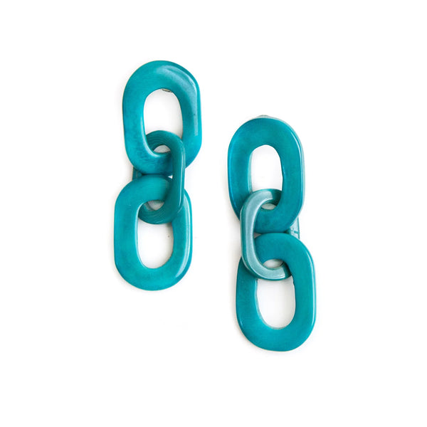 Tagua Nut Bri Earrings - Turquoise