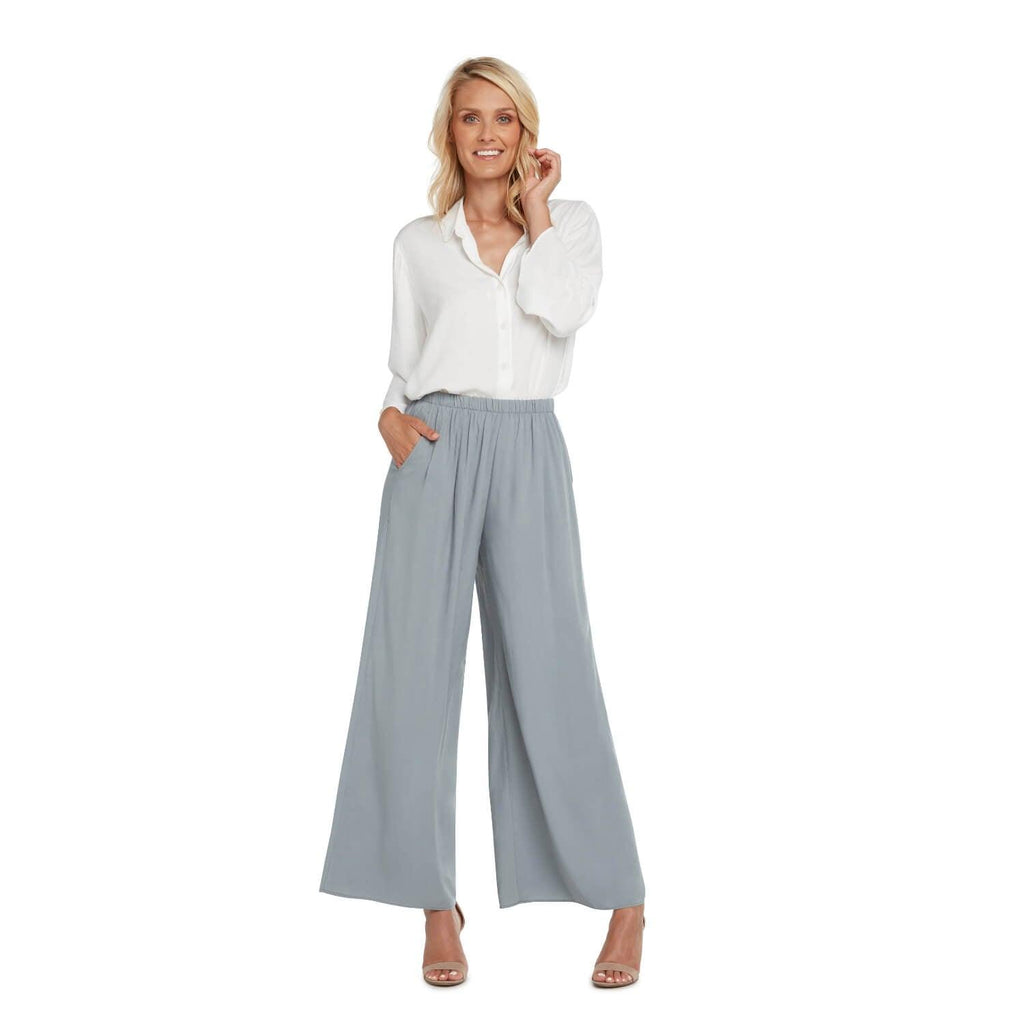 JNGSA Wide Leg Cropped Pants for Women Elastic Beach Pants with