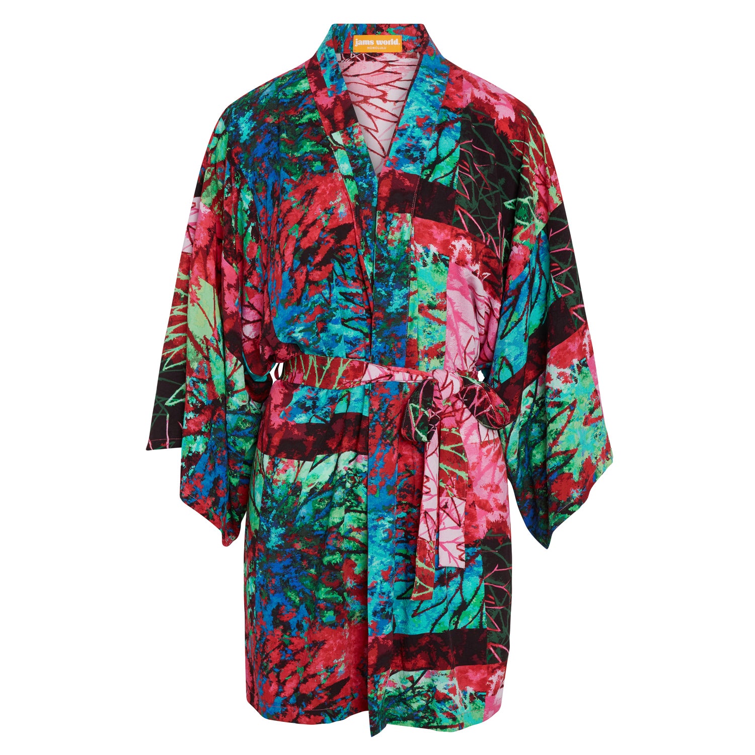 Short Kimono Robe - Fire Sky