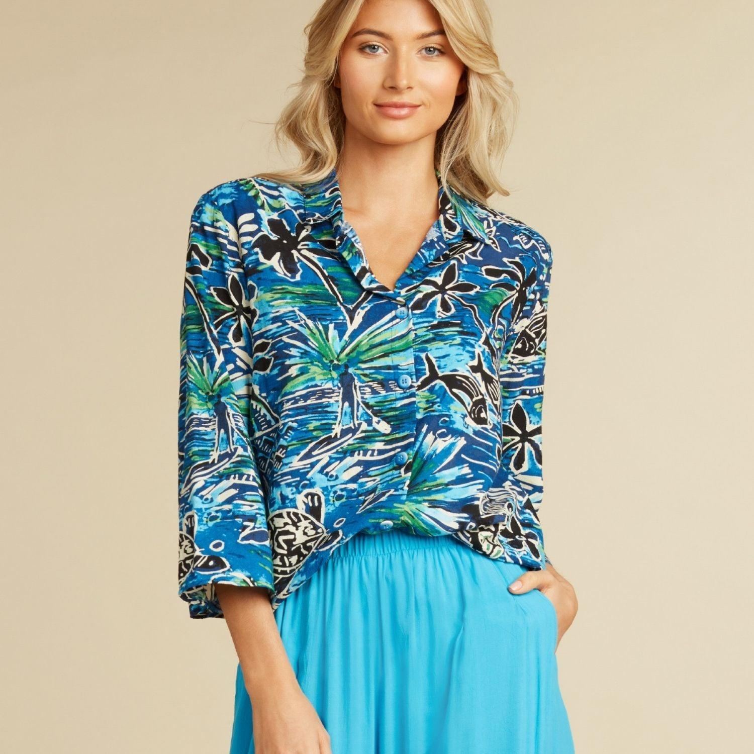 Coastal Top - Honu Island Blue