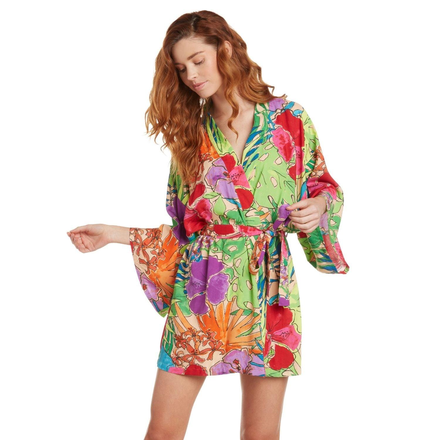 Short Kimono Robe - Paradise