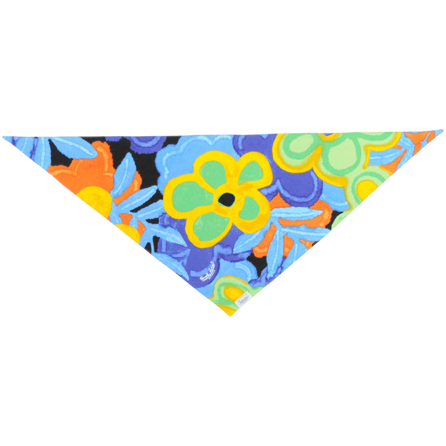 Pet Bandana - Surf Line Hawaii Floral Ferns Black