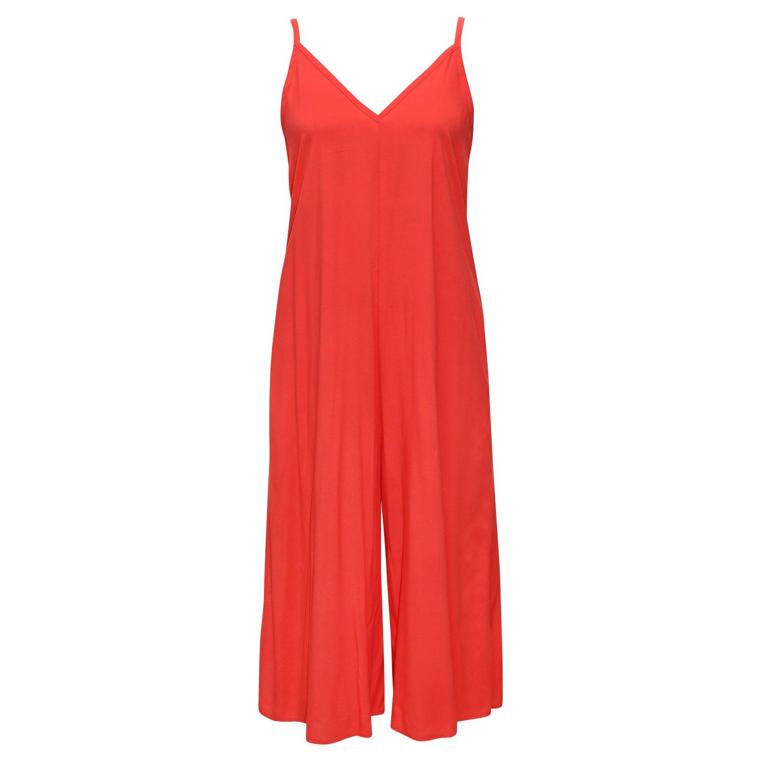 Solid Easy Jumpsuit - Flame