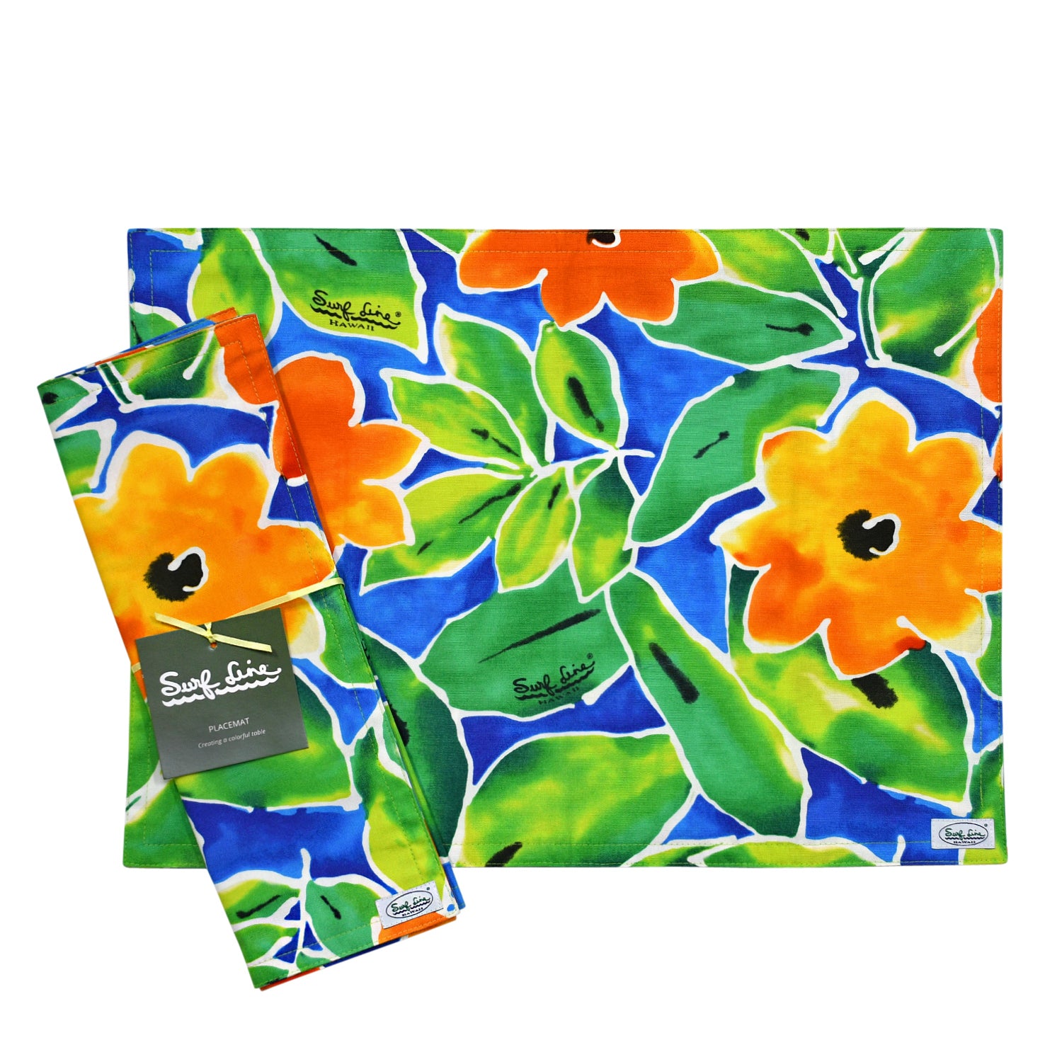 Surf Line Hawaii Reversible Placemat (Set of 2) - Flower Star Blue