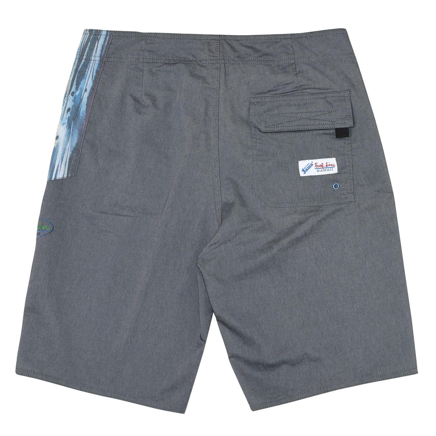 Men's Classic Solid Boardshort - Black/Gray Trail Blazer