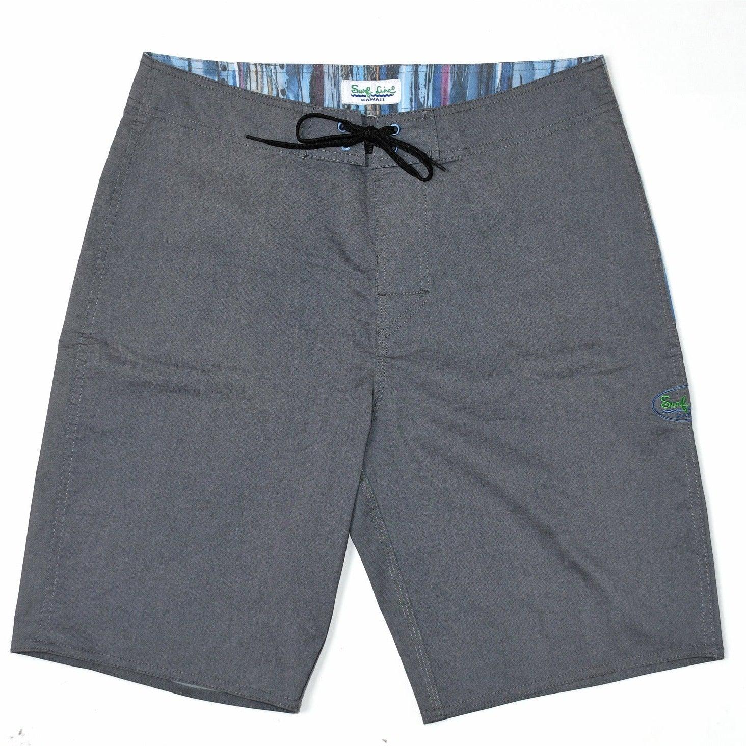 Men's Classic Solid Boardshort - Black/Gray Trail Blazer