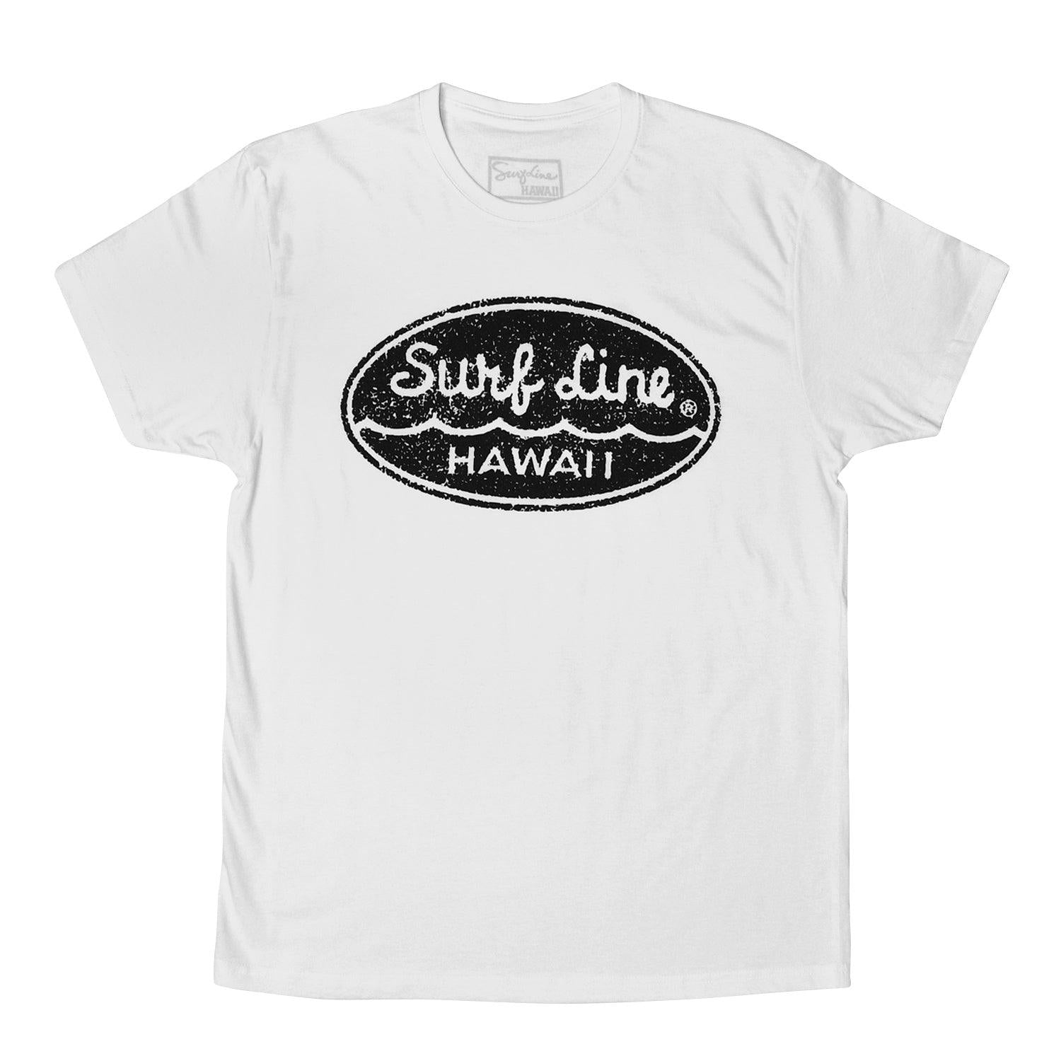 Oval Surf Line Hawaii Script Logo Tee