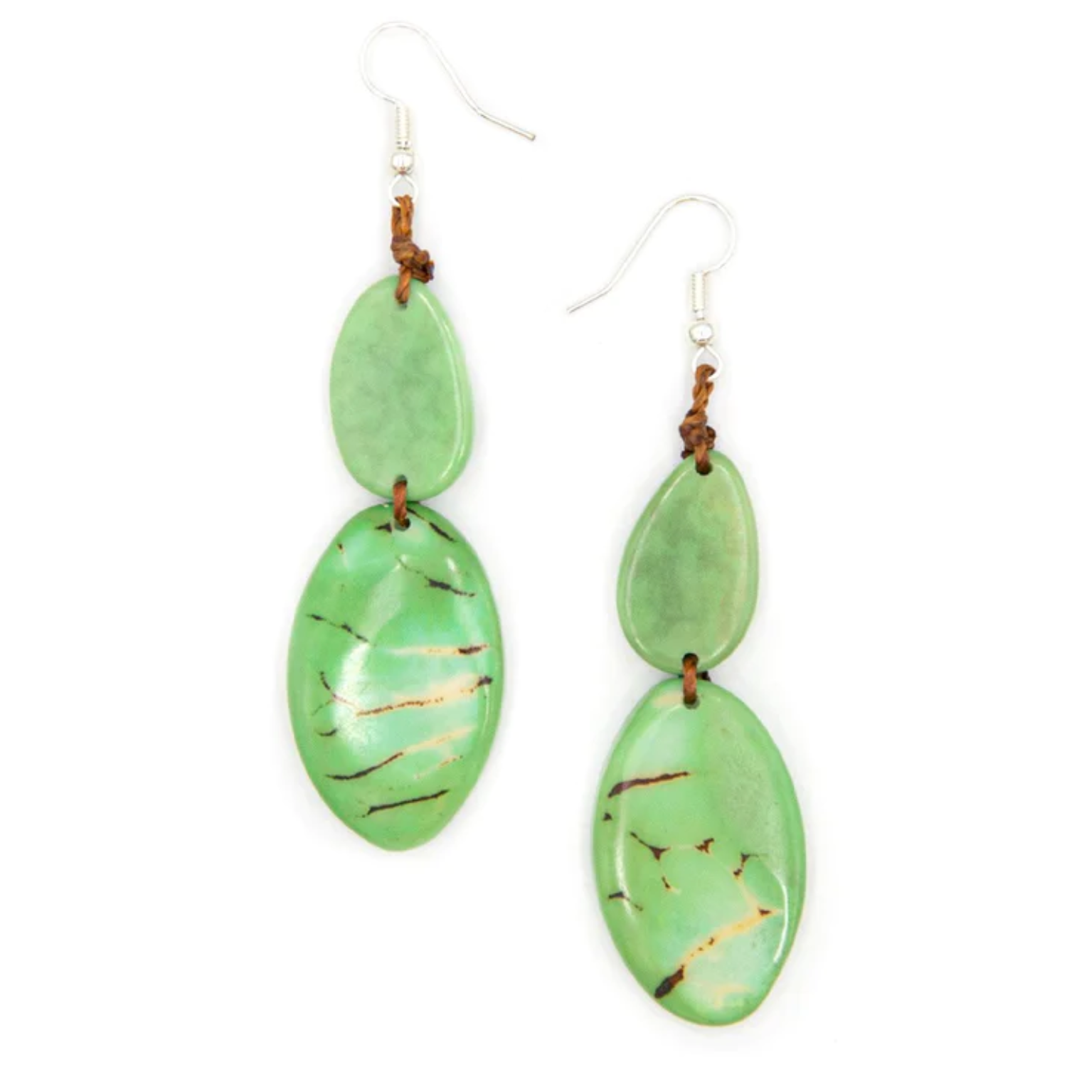 Tagua Nut Tina Earrings - Mint