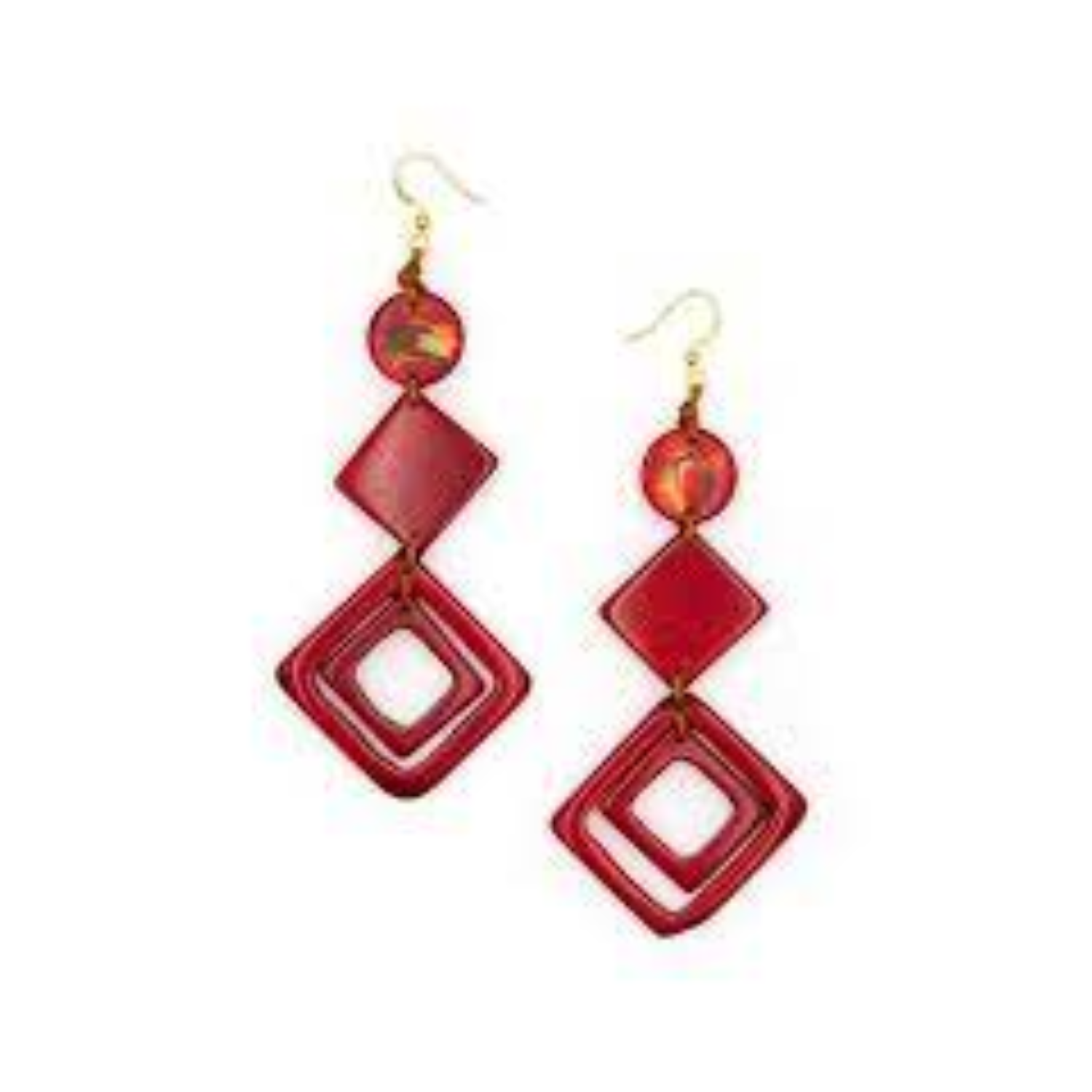 Tagua Nut Chloe Earrings - Red