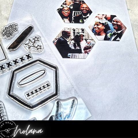 hexagon images and collage elements