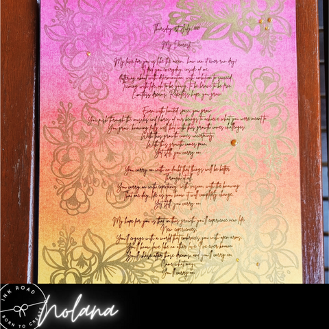 Bella Flora Background with antique poem