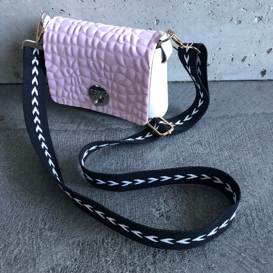 Hot Pink Stripe Crossbody Strap