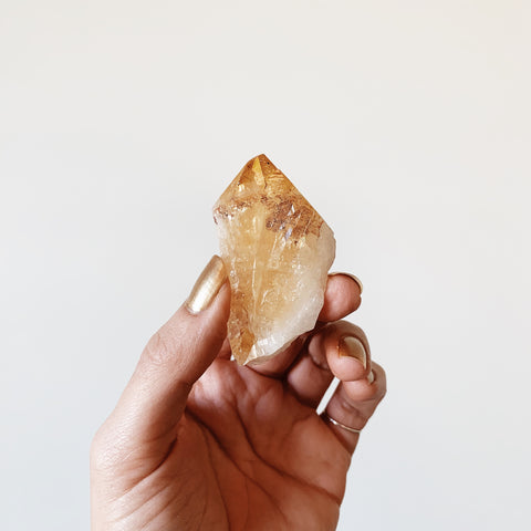 Citrine Rough Point, Yellow Crystal, Abundance Crystal