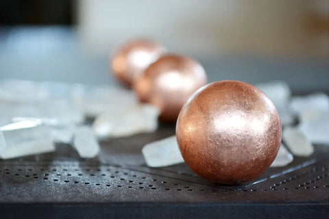 Copper Spheres with Quartz Points