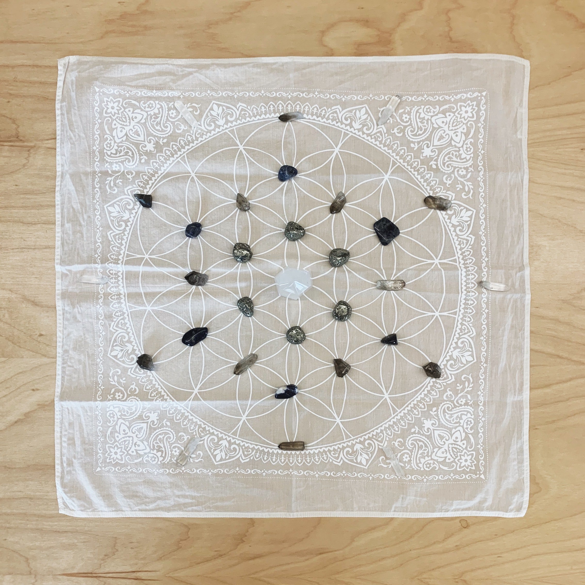 Flower of Life Crystal Grid Cloth