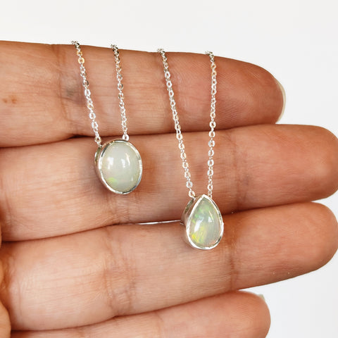 Ethiopian Opal Slider Necklace