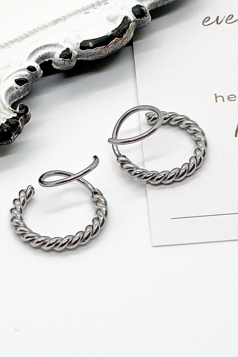 Silver Hoop - Double Twist Earrings | Salted Avenue