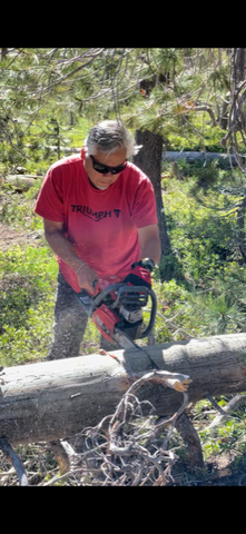 Power Tank Steve clearing a tree