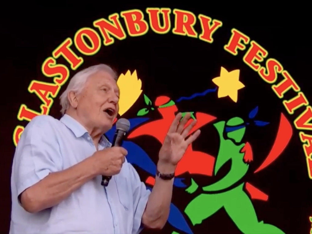 david Attenborough at Glastonbury plastic free festival