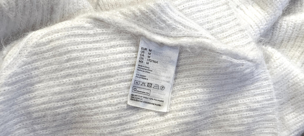 unsustainable clothing label laundry care