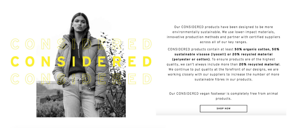 topshop conscious collection sustainable