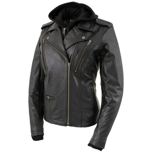 Women's Black Quilted Leather Biker Jacket, Black Mesh Tank, Black Leather  Leggings, Black Leather Pumps