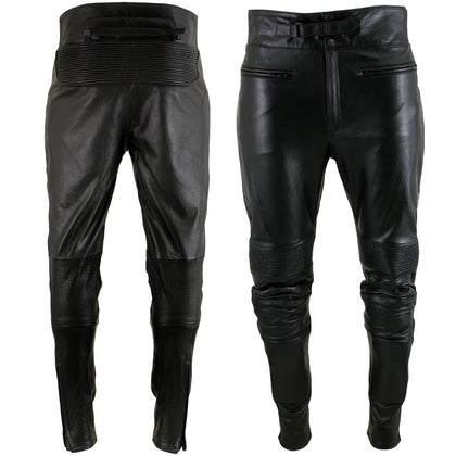 Xelement B7466 'The Racer' Men’s Black Cowhide Leather Racing Pants